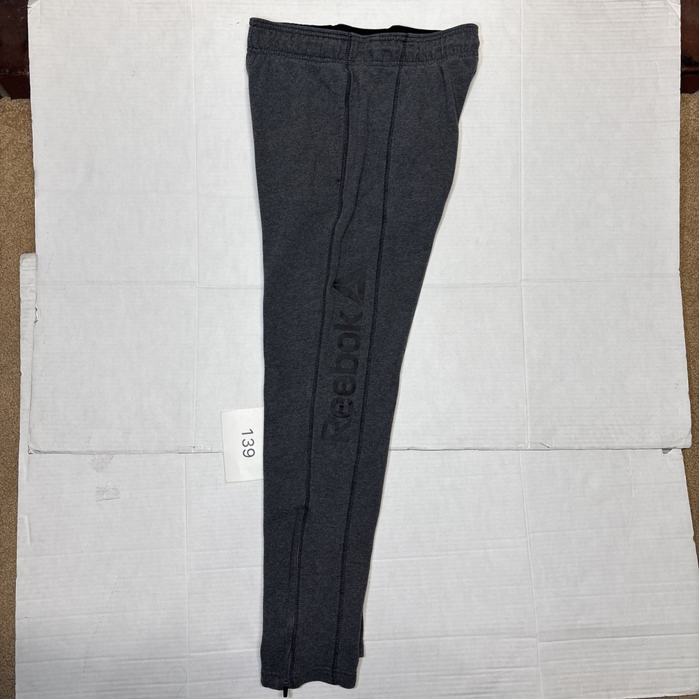 Reebok Mens Cruise Control Active Pants Gray Joggers Size Small Tapered Leg Zip